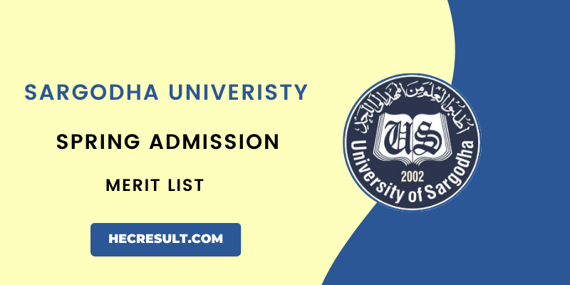 Sargodha University Merit List BS 5th Semester