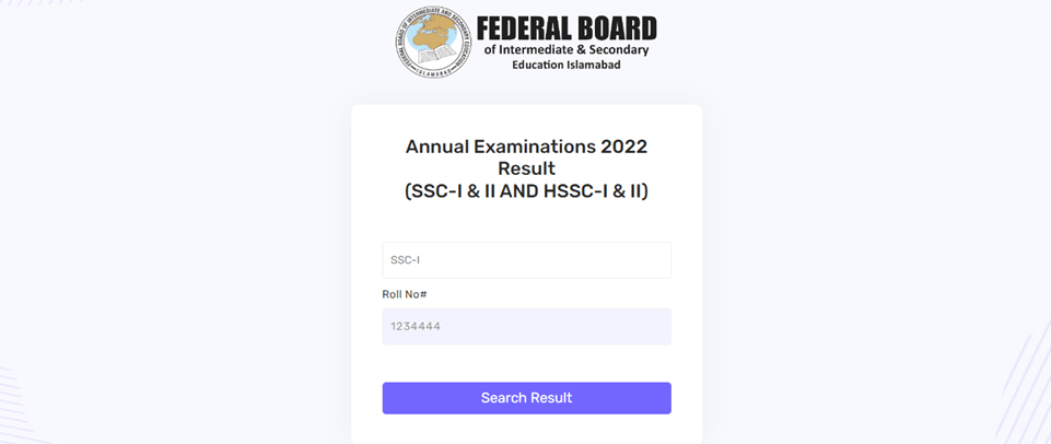 Federal Board Result Check by Roll Number 