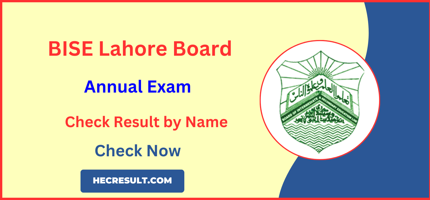 BISE Lahore Result 2023 by Name [11th Class]