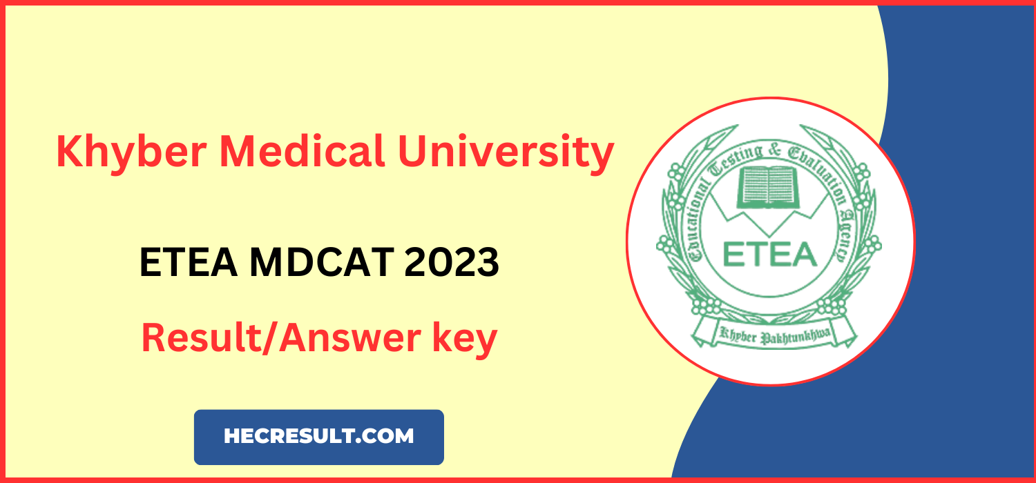 ETEA MDCAT Result 2023 [Peshawar]